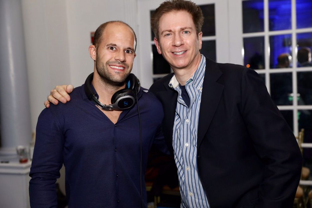 Jerry Laskin at an event with one of his DJs